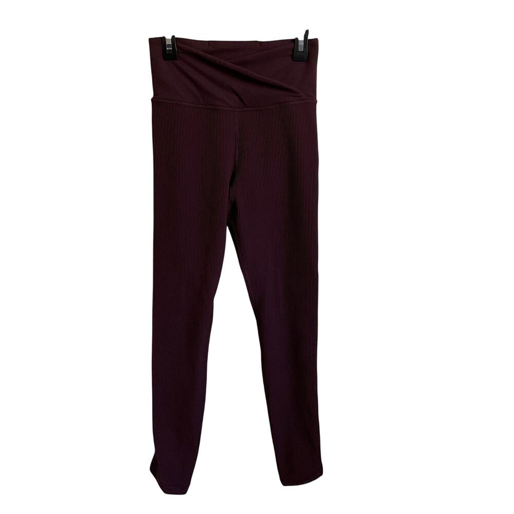 Athleta Elation Crossover Ribbed‎ 7/8 Tights - Deep Purple - Size XS